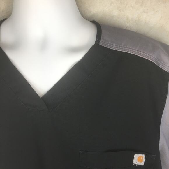 Carhartt Black & Gray Scrub Top Men's Size L - Picture 3 of 15